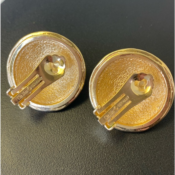 Christian DIOR Germany Vintage Gripoix Earrings w/ Glass Cabochons ~RARE~ COA - Picture 4 of 7